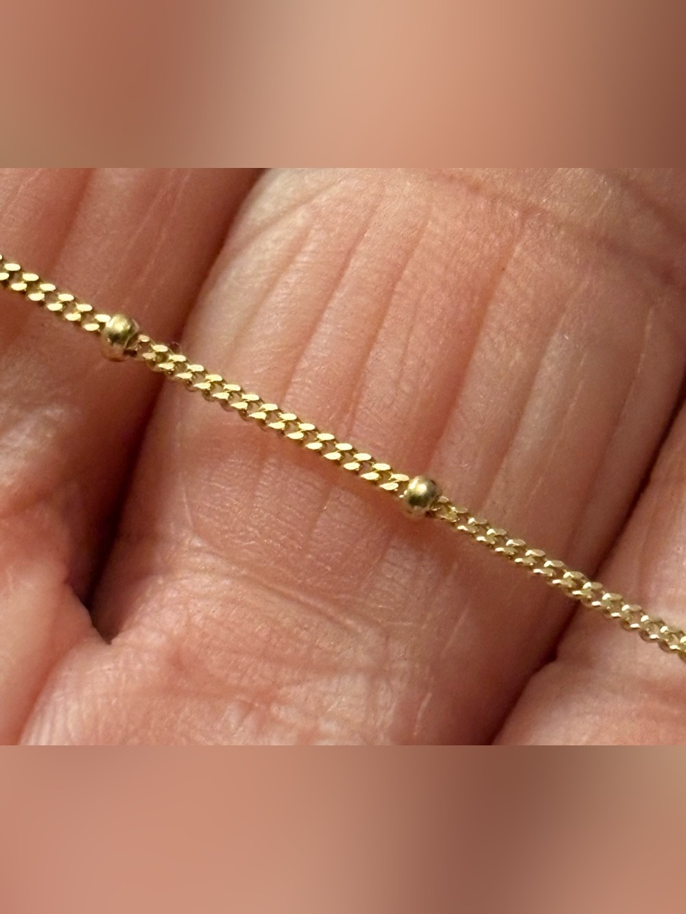 Yellow gold over sterling silver ball & mesh chain 20”